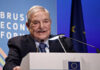Man speaking at Brussels Economic Forum podium
