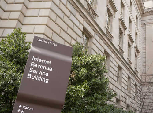 IRS building sign and exterior view