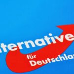 Political logo featuring the word 'Alternative für Deutschland' with an upward arrow