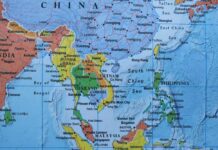 Map showing Southeast Asia with country names and borders