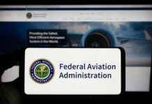 Federal Aviation Administration logo on a smartphone screen.