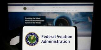 Federal Aviation Administration logo on a smartphone screen.