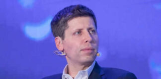 Person wearing a suit with a microphone headset