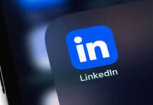 LinkedIn app icon on a smartphone screen