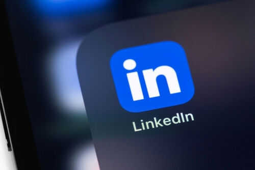 LinkedIn app icon on a smartphone screen