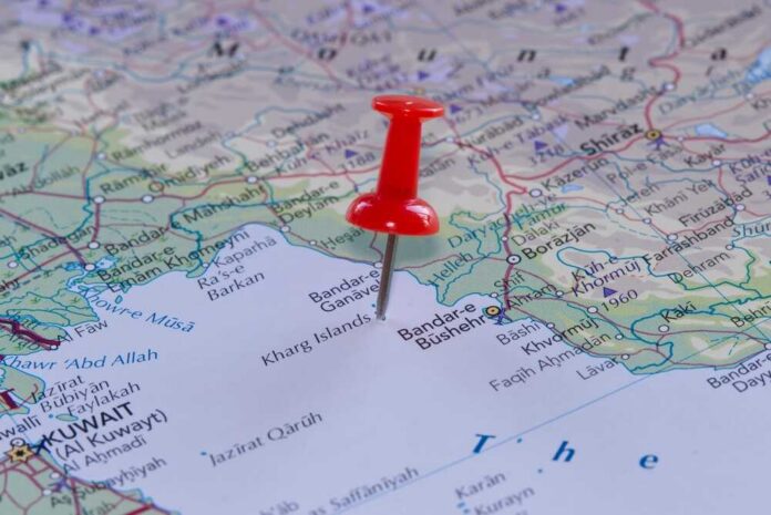 A red pushpin placed on a map indicating a specific location