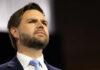 High-Stakes Iran Gamble Puts Vance On The Line Man in suit and tie looking upward