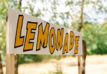 Outrage Sparked: $400 Lemonade License? Lemonade stand sign with bold yellow letters outdoors