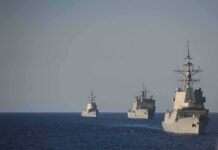 Navy’s Vanishing Frigates — Allies Sail Them Three naval warships sailing in formation on open sea