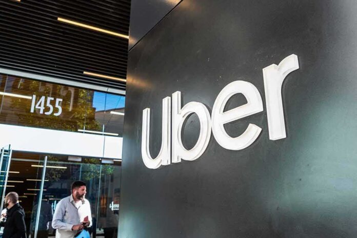 uber logo on office wall