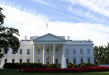 650 Feet From White House — Beijing Moves In White House with front fountain and flag