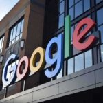 Google logo on office building facade
