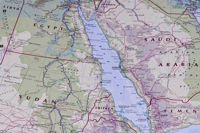 shutterstock_2396208901 Map of the Red Sea and surrounding countries