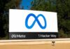 Ray-Bans Or Spy Cams? Court Fight Erupts Meta logo sign at 1 Hacker Way outside headquarters